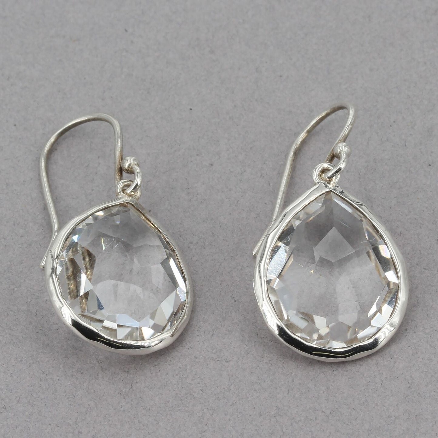 Ippolita Sterling Silver Rock Candy Faceted Quartz Teardrop Dangle Earrings