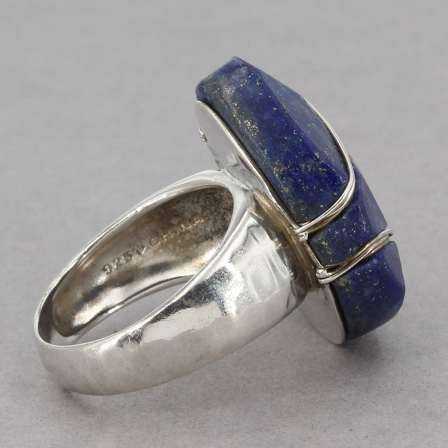 Retired Silpada Sterling Silver Lapis Lazuli CZ MIDNIGHT STAR Ring Size 8+ R2866