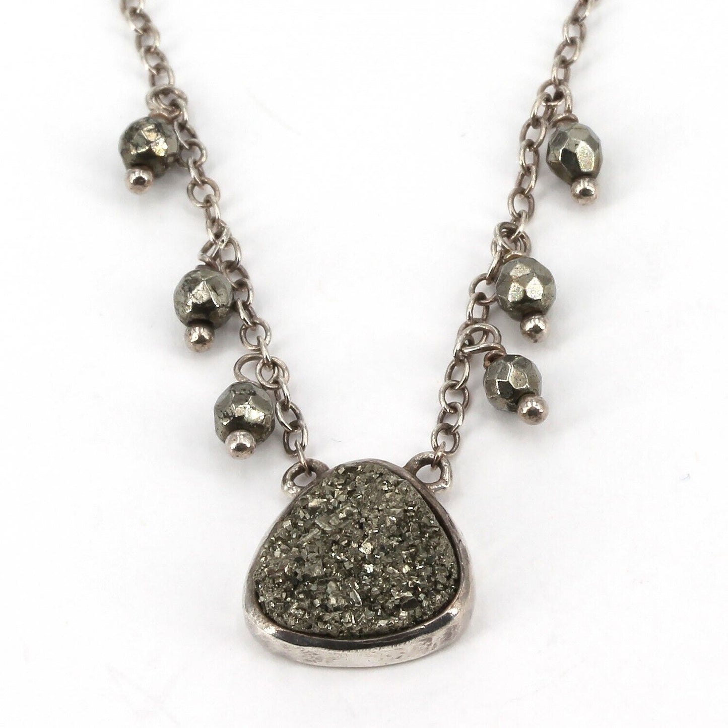 HTF Retired Silpada Dainty Sterling Silver Pyrite TRADE SECRET Necklace N2721