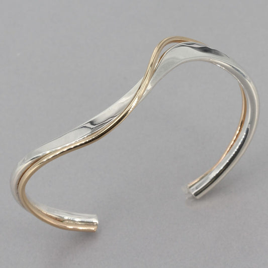 Peter James Handcrafted Sterling Silver & Gold-Filled "SHIMMER" Cuff Bracelet