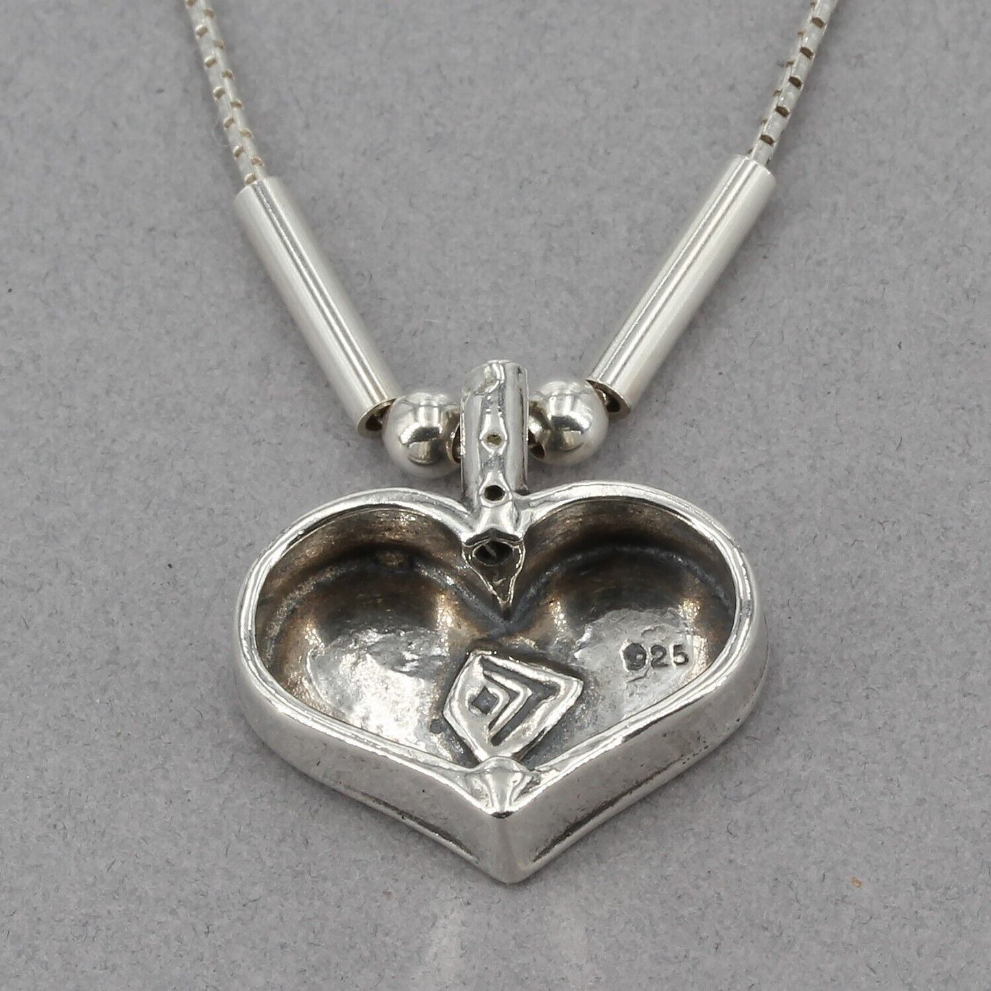 Vintage Silpada Sterling Silver Hammered Heart Pendant 17" Necklace N0514