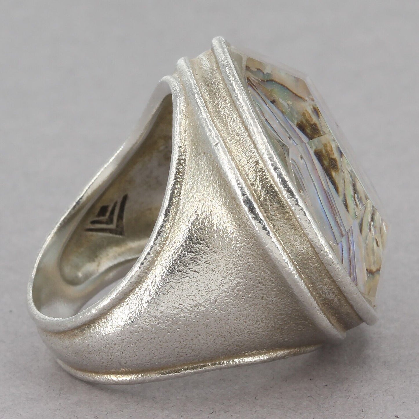 Retired Silpada BOLD Sterling Abalone Doublet CLASSIC ROCK Ring R2760 Size 8