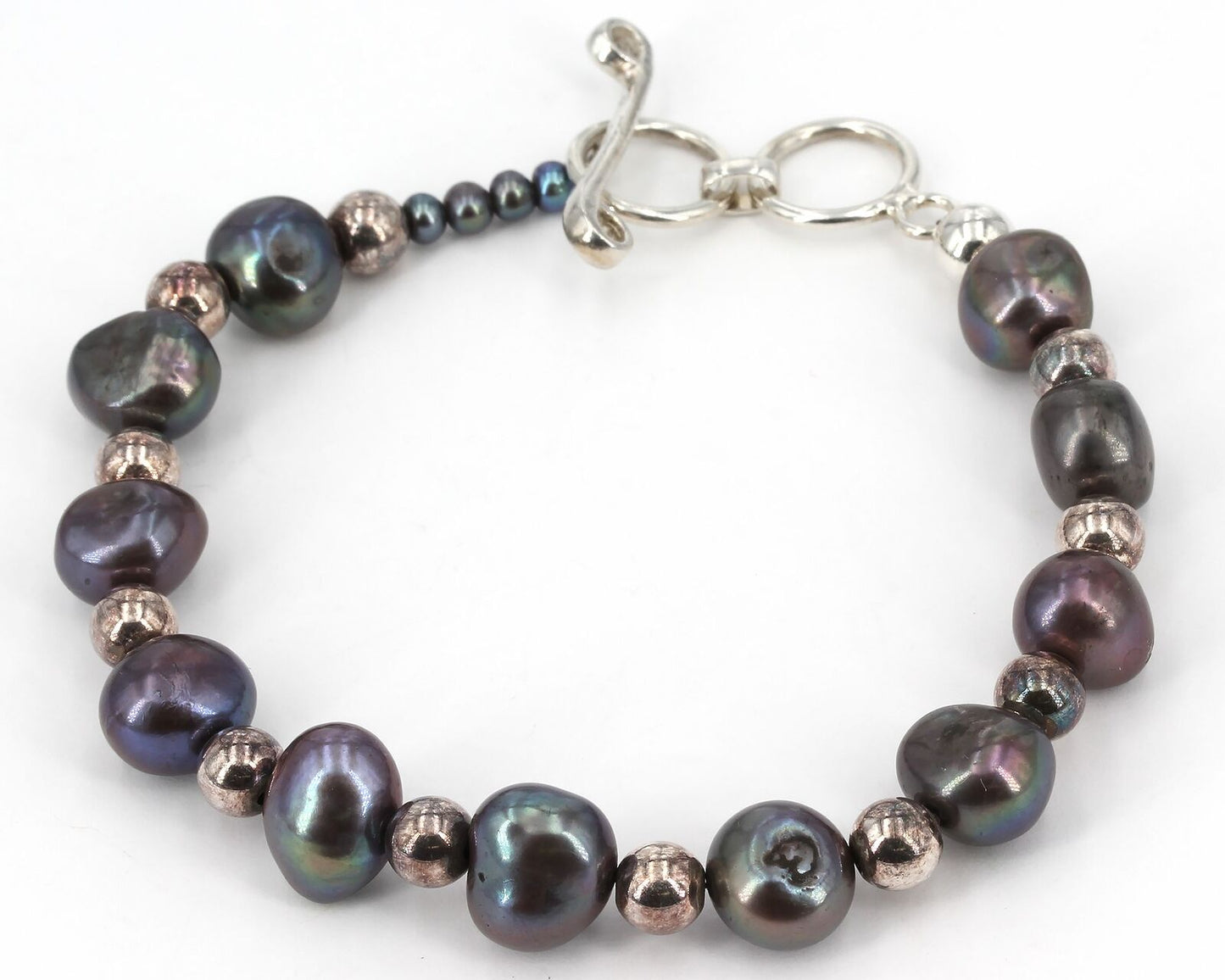 Retired Silpada Sterling Silver Gray Pearl Necklace & Bracelet Set N1800 B1182