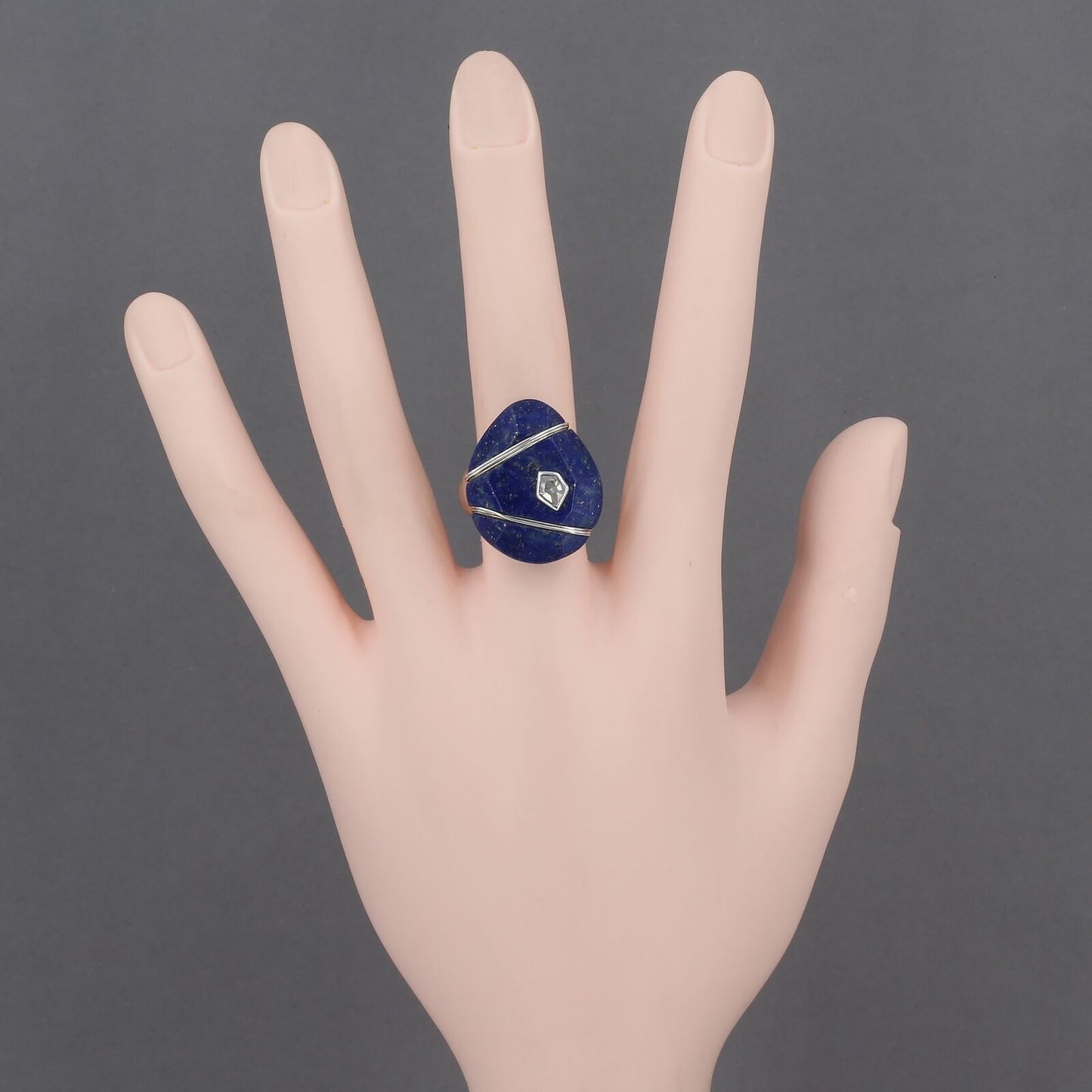 Retired Silpada Sterling Silver Lapis Lazuli CZ MIDNIGHT STAR Ring Size 8+ R2866