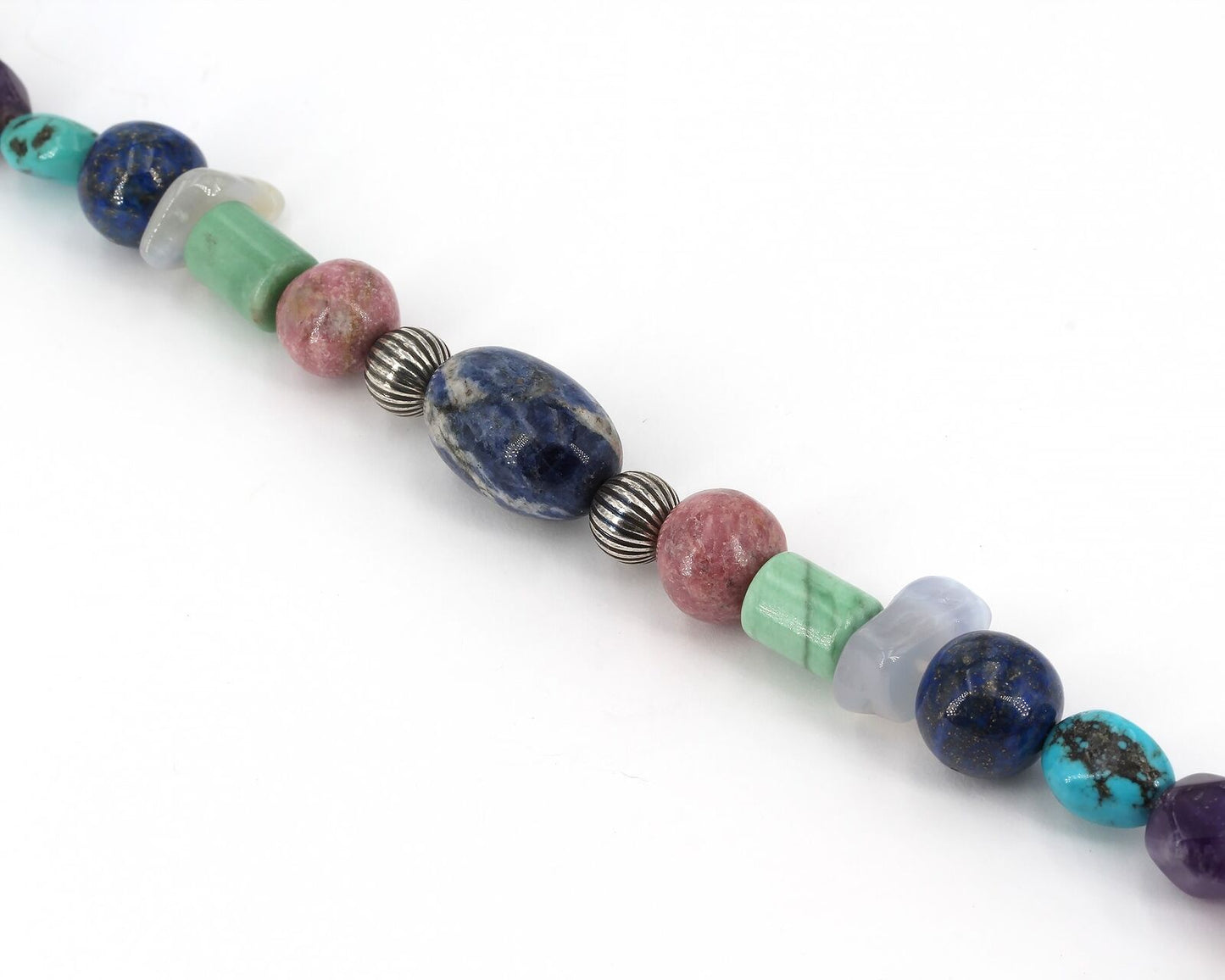 Carolyn Pollack Relios Sterling Multi-Stone Beaded Bracelet with Magnetic Clasp