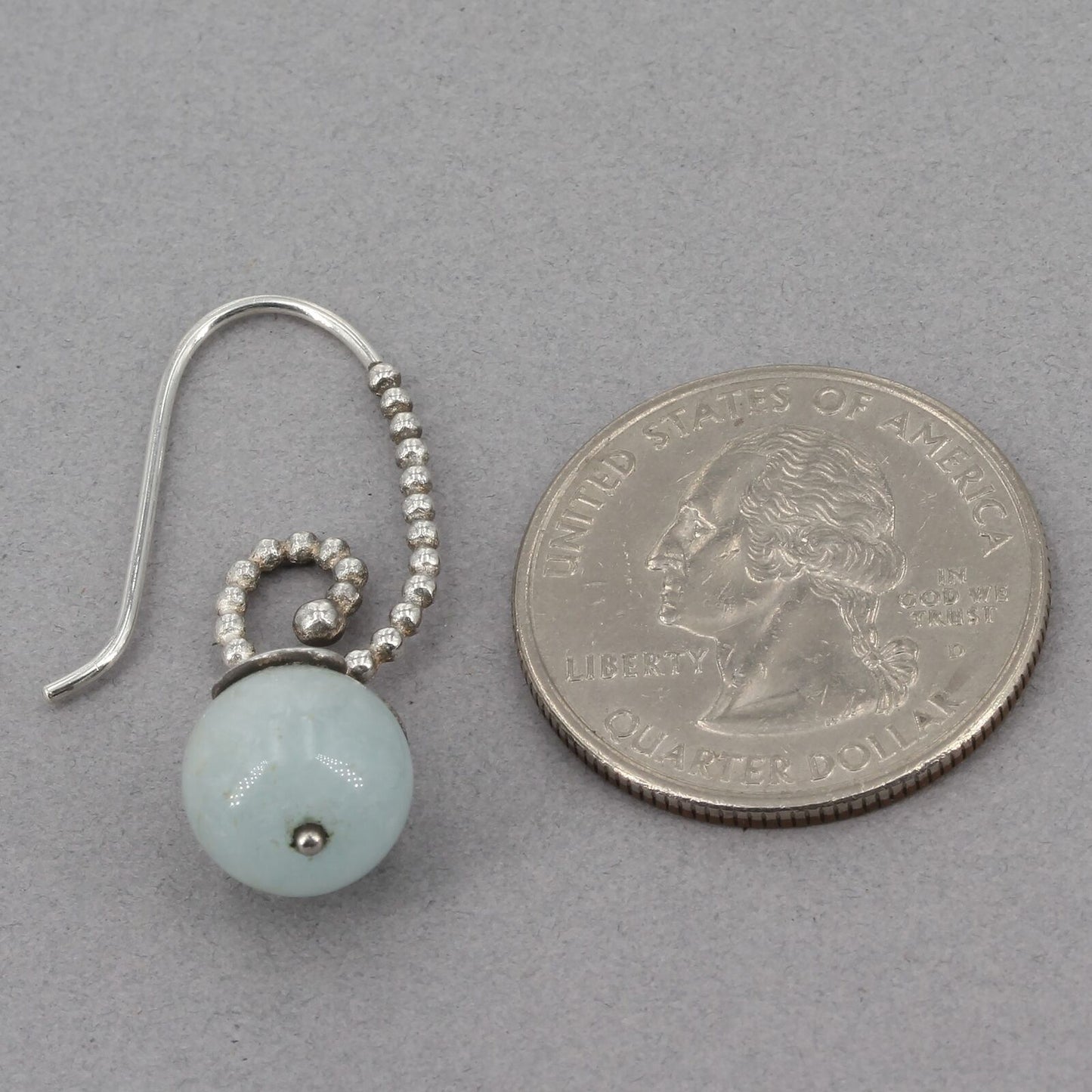 Pandora Sterling Silver Aquamarine Bead Dangle COMPOSE Interchangeable Earrings