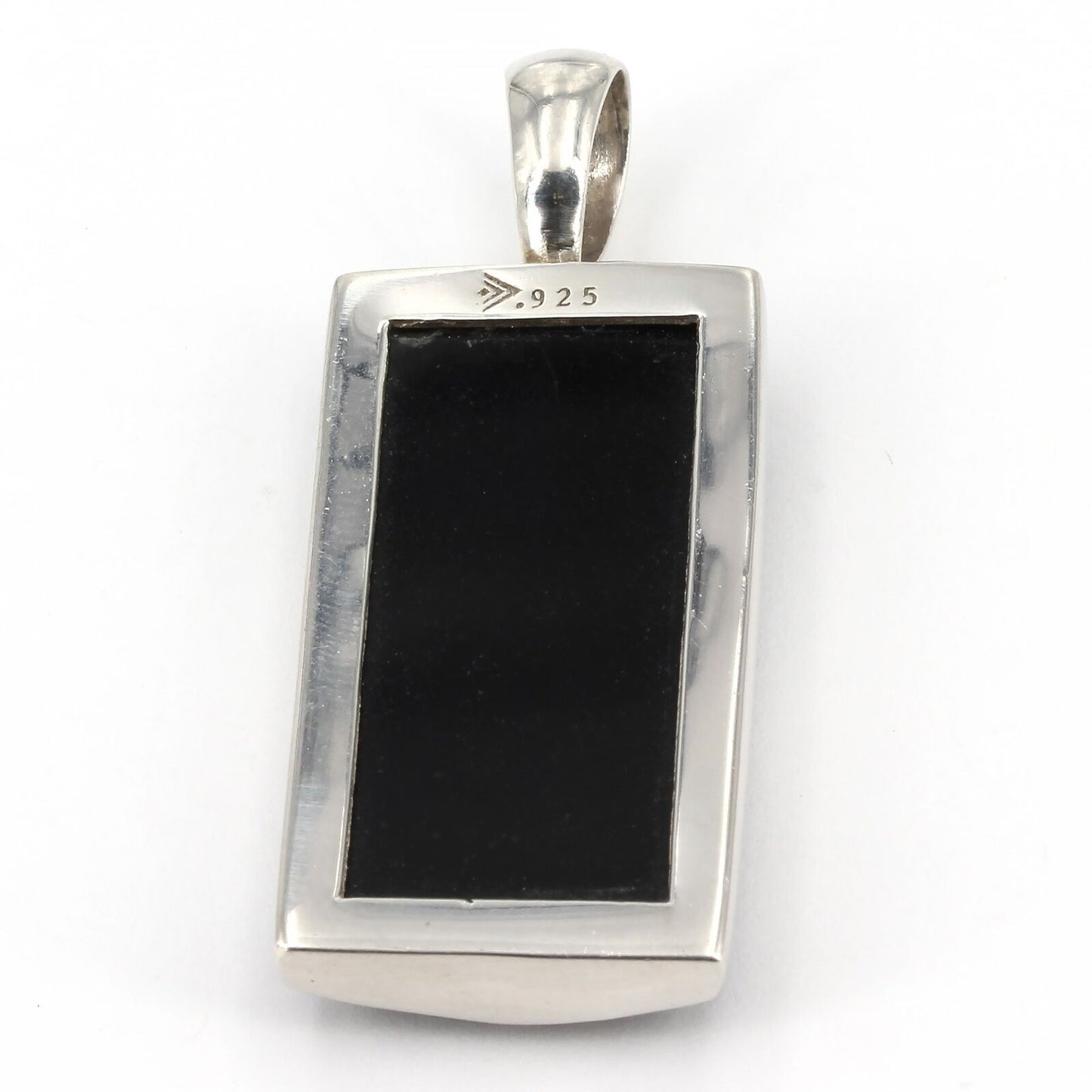 Retired Silpada Sterling Silver Faceted Black Onyx Rectangular Pendant S1252