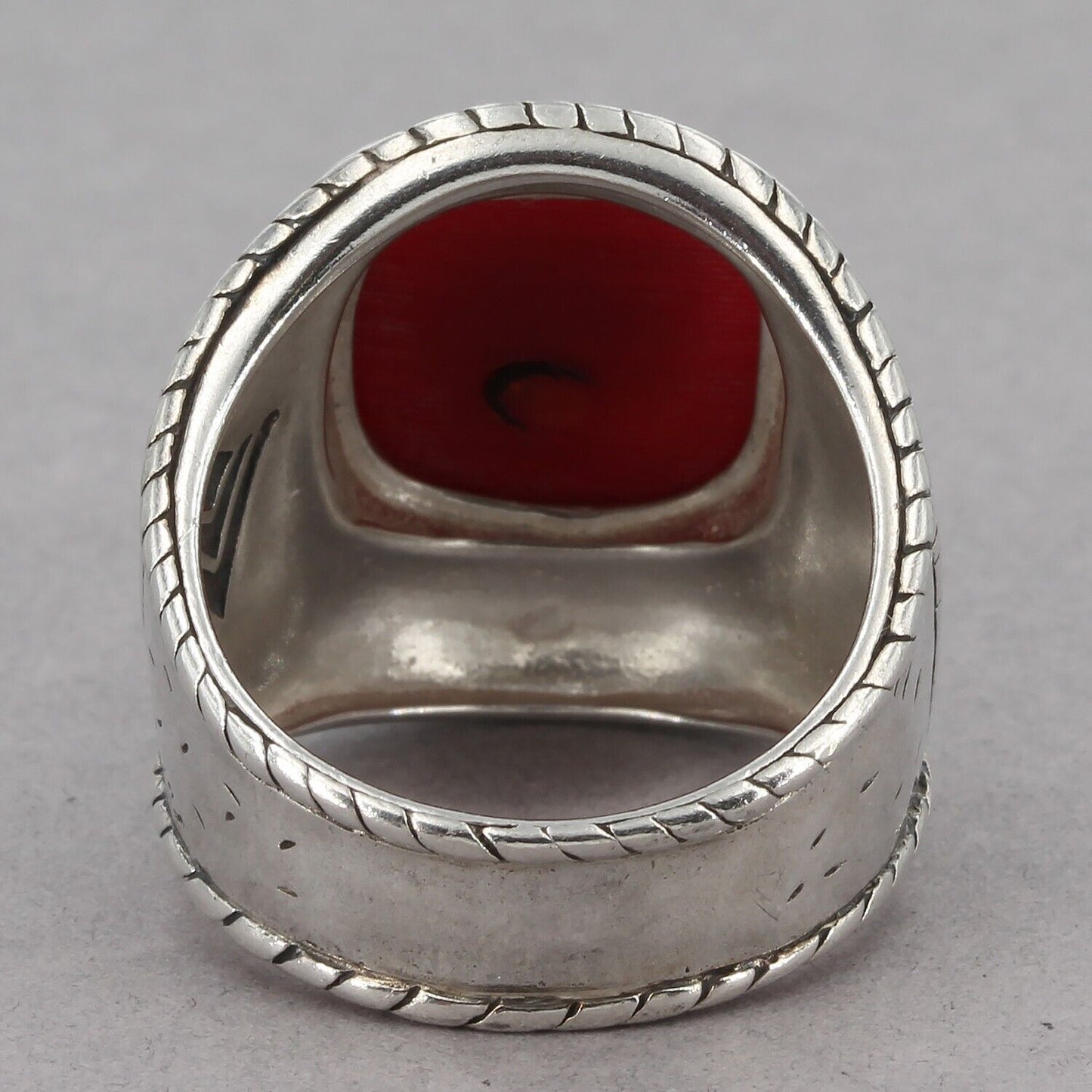 Retired Silpada Sterling Silver Faceted Red Bamboo Coral SAMBA Ring R2890 Size 8