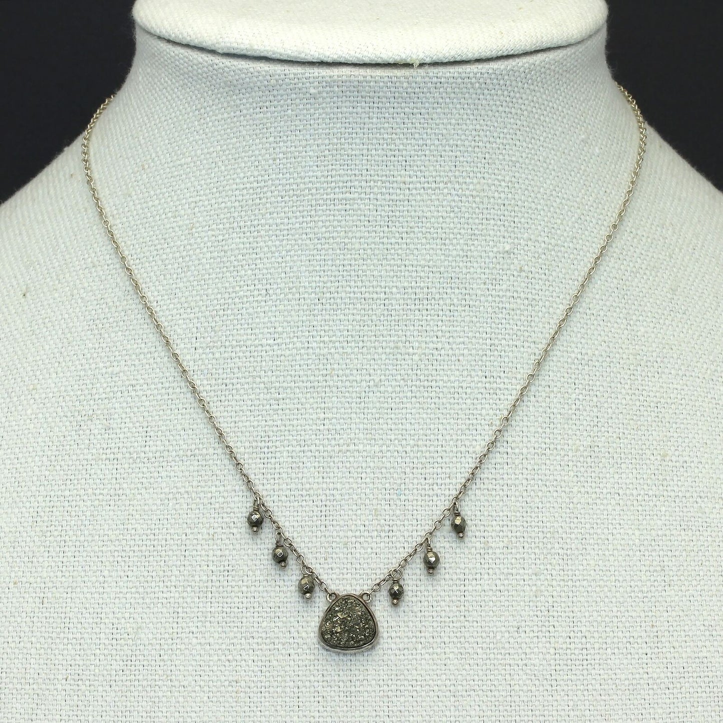 HTF Retired Silpada Dainty Sterling Silver Pyrite TRADE SECRET Necklace N2721