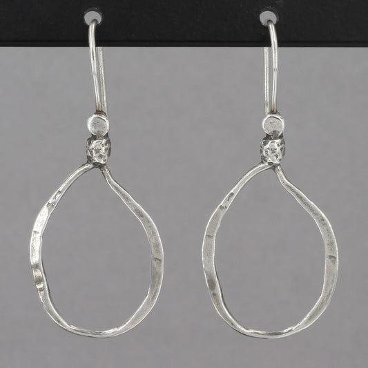 Retired Silpada Hammered Sterling LASSO Loop Drop Wire Dangle Earrings W1551