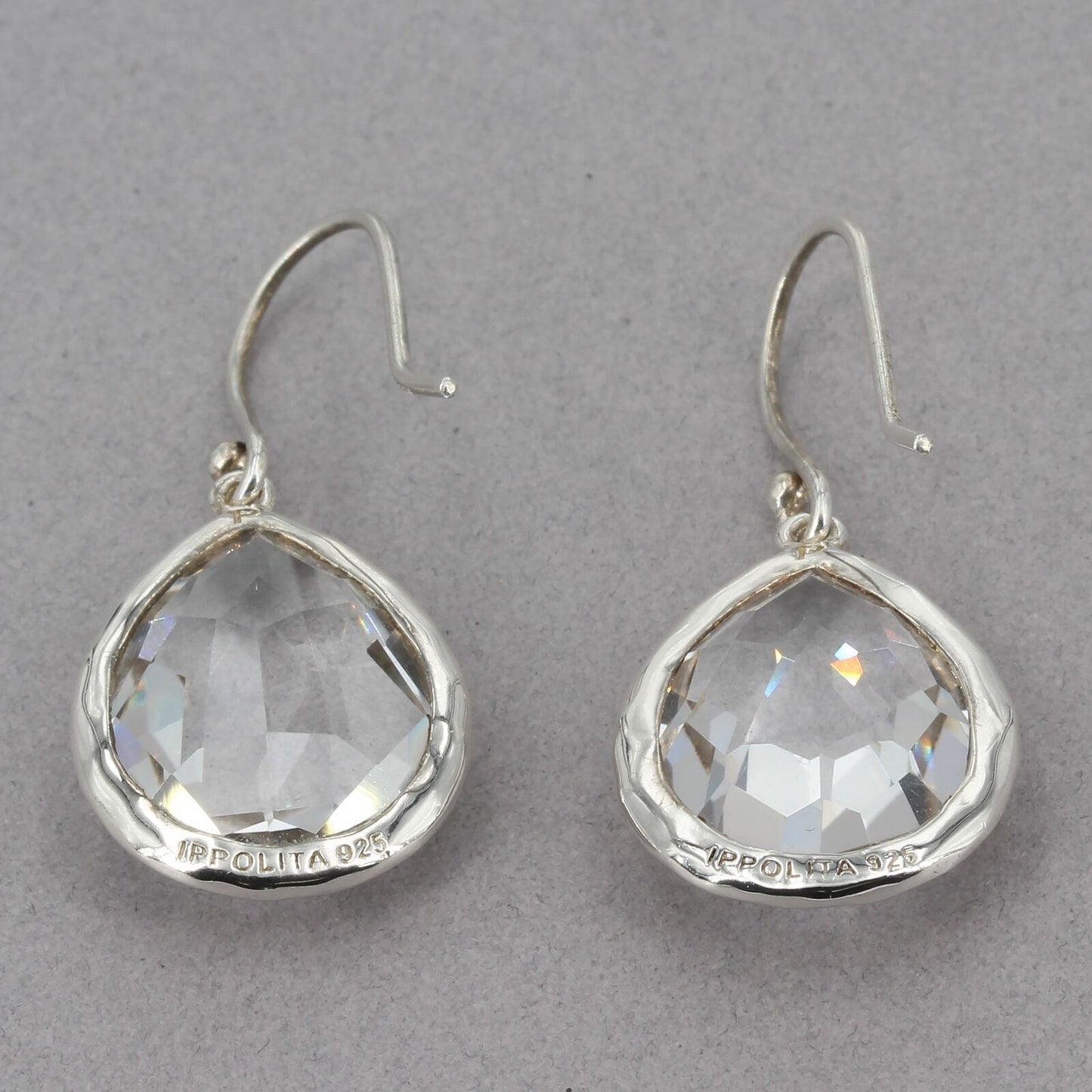 Ippolita Sterling Silver Rock Candy Faceted Quartz Teardrop Dangle Earrings