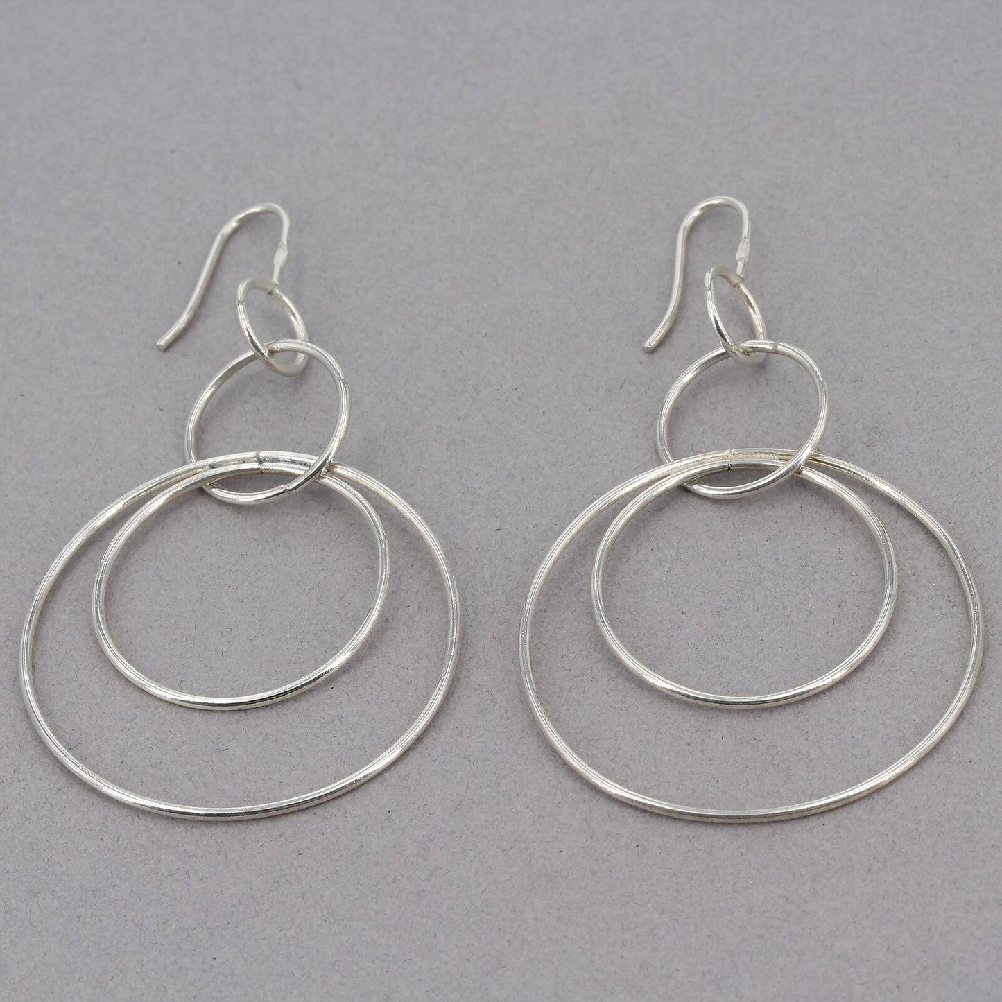 Retired Silpada Sterling SPACE OUT Delicate Multi Circle Dangle Earrings W1237