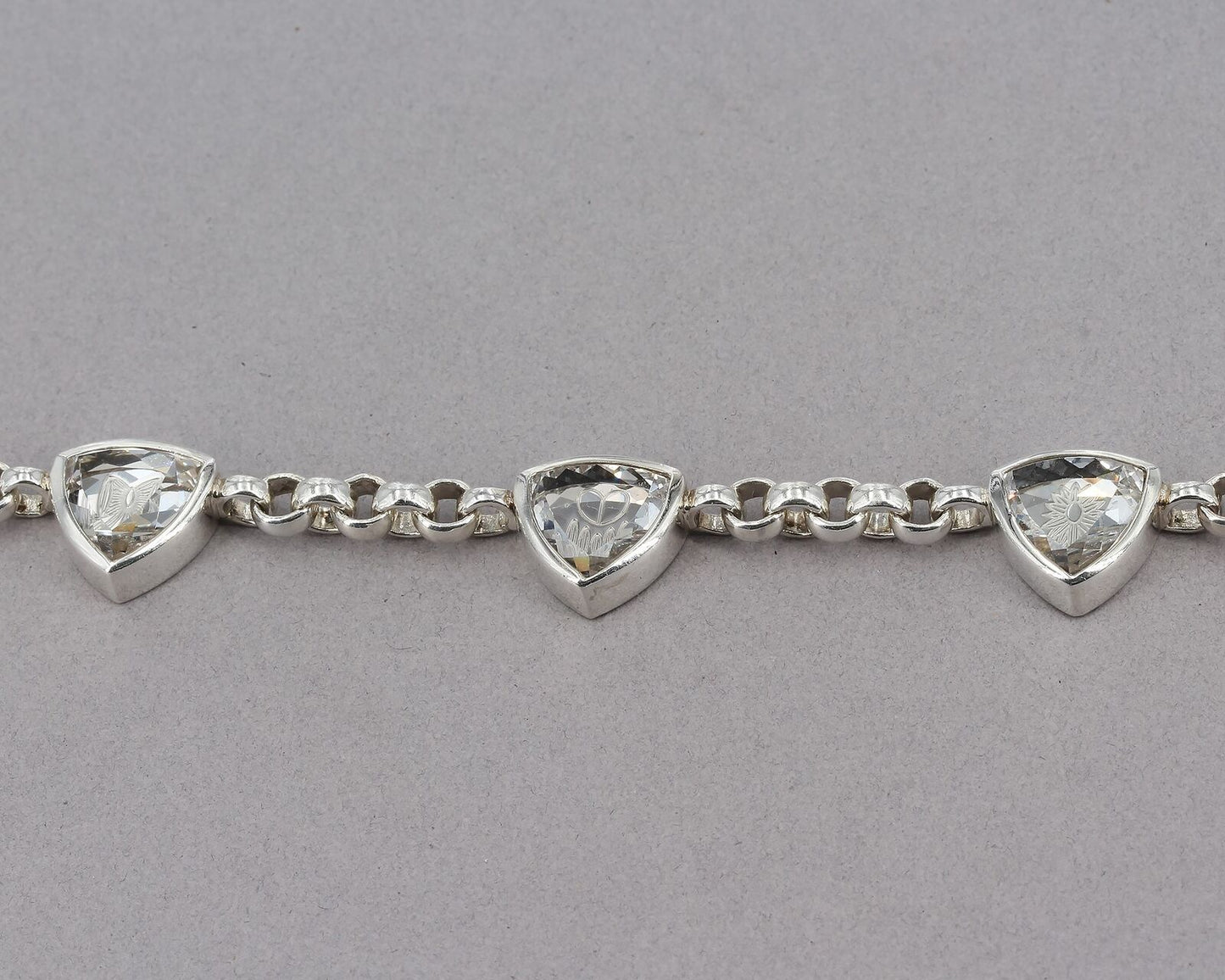 RARE Waterford Fine Jewelry Sterling Rock Crystal "Five Toast" Bracelet Ltd Ed