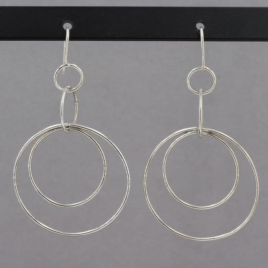 Retired Silpada Sterling SPACE OUT Delicate Multi Circle Dangle Earrings W1237