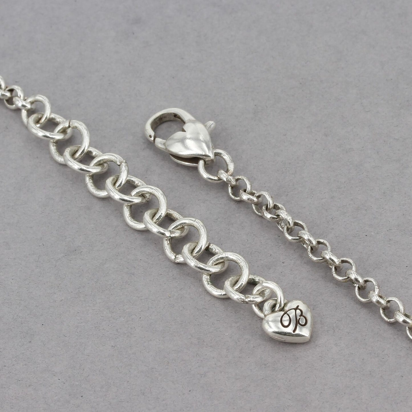Brighton Silver Plated Bold Open Square Bead & Rope Texture Link Chain Necklace