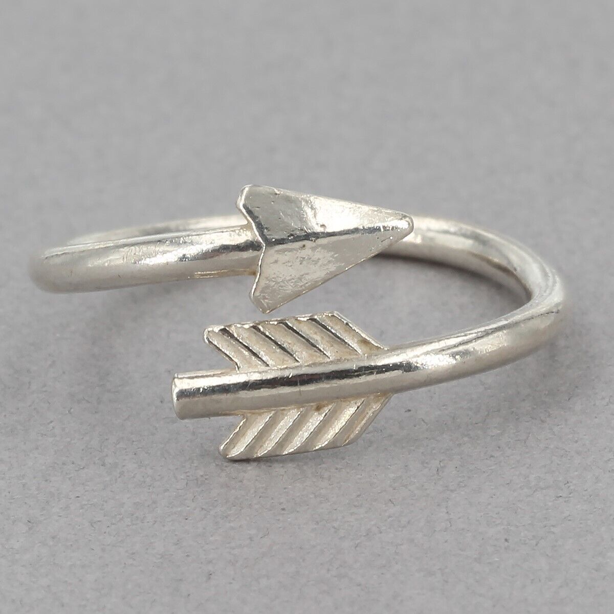 Dainty Alex and Ani Sterling Silver Arrow Adjustable Wrap Ring
