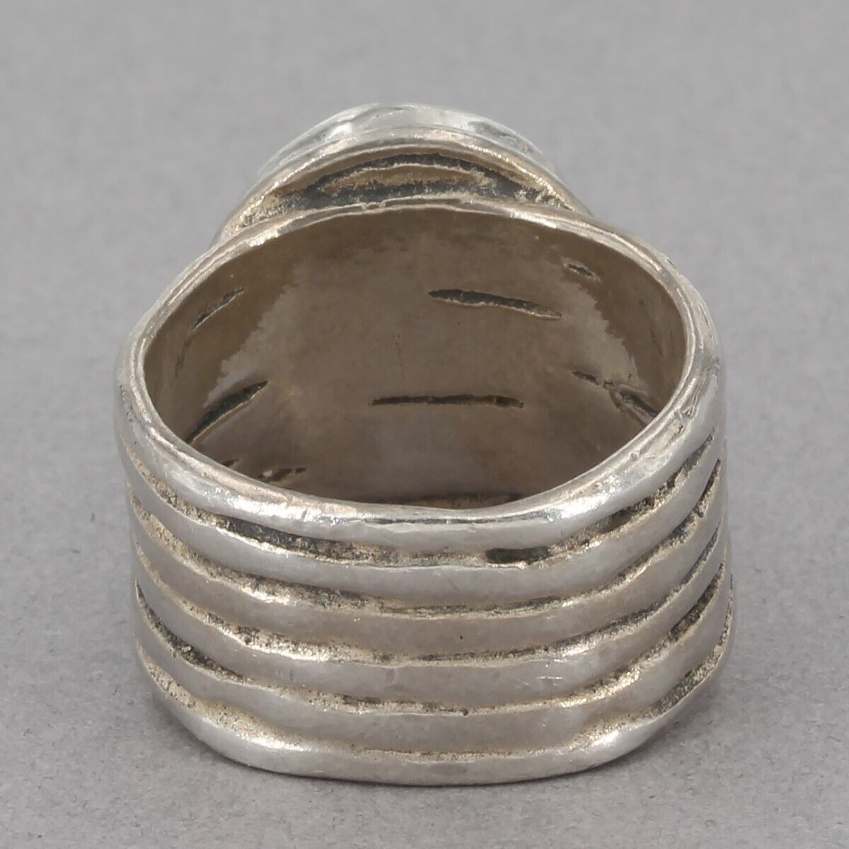 Retired Silpada Oxidized Sterling Silver Green Glass DAINTREE Ring R1463 Sz 4.75