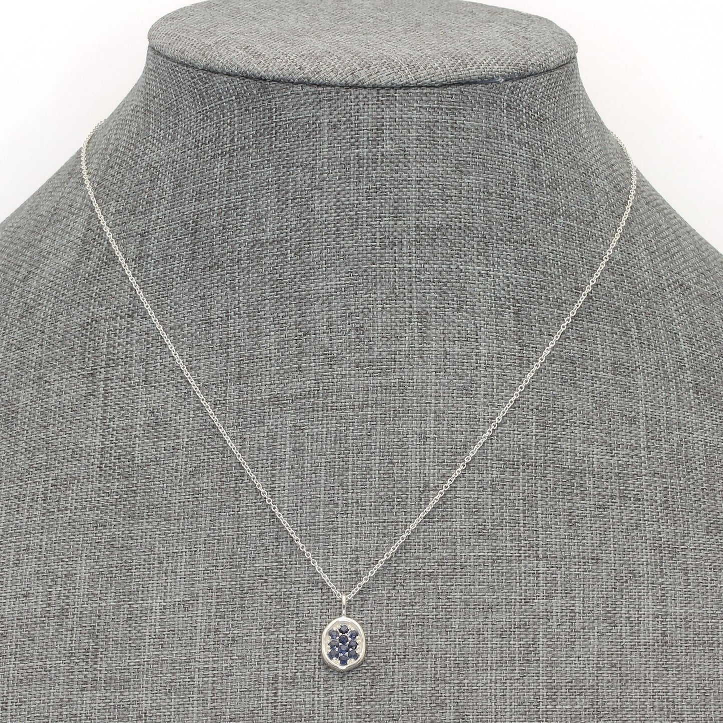 Dainty Retired Silpada Sterling Silver Sapphire ISLAND TIME Necklace N6050SP18