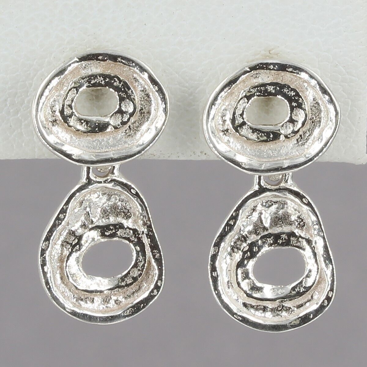 Retired Silpada SMALL Sterling Dual-Finish WELL ROUNDED Drop Earrings P1988