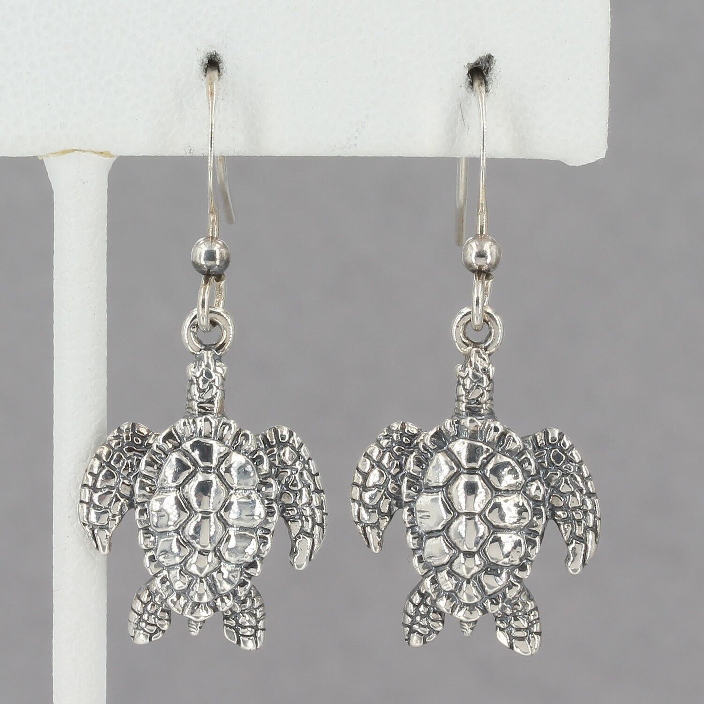 Vintage Kabana Handcrafted Sealife Collection Sterling Silver Turtle Earrings