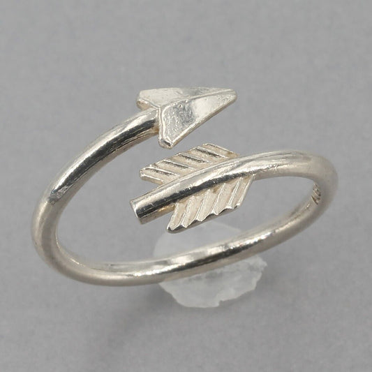 Dainty Alex and Ani Sterling Silver Arrow Adjustable Wrap Ring