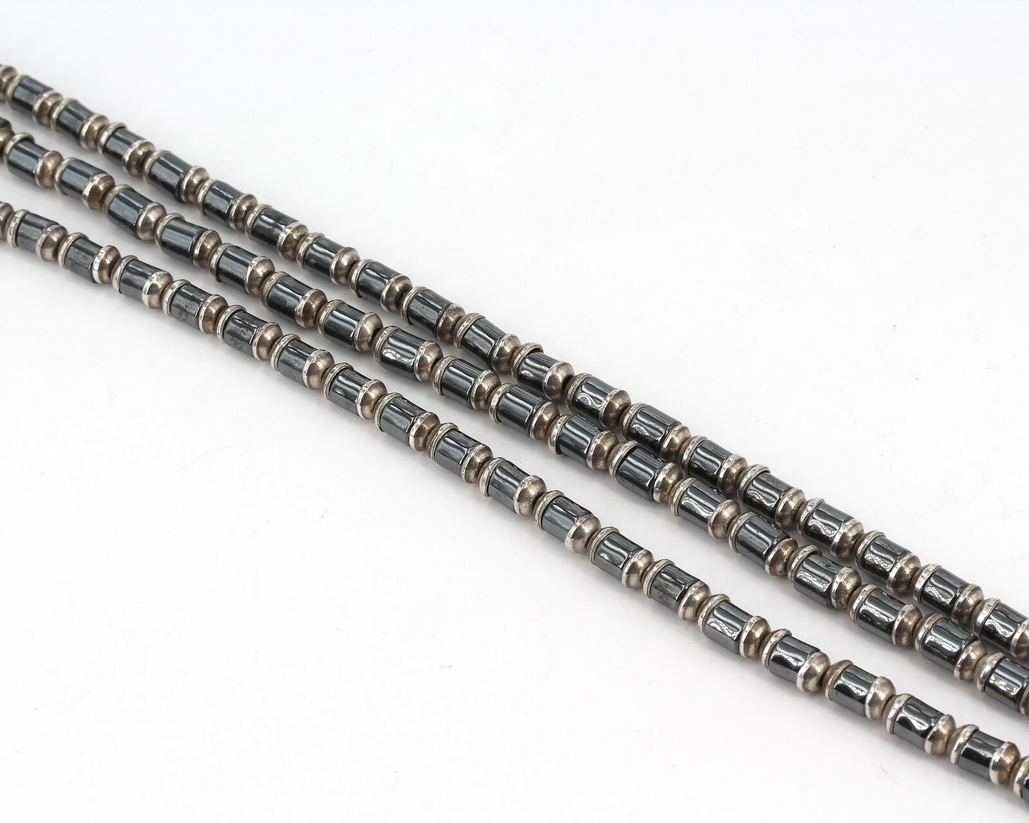 Vintage Silpada Sterling Hematite Bead 3-Strand Bracelet & Necklace B0618 N0839