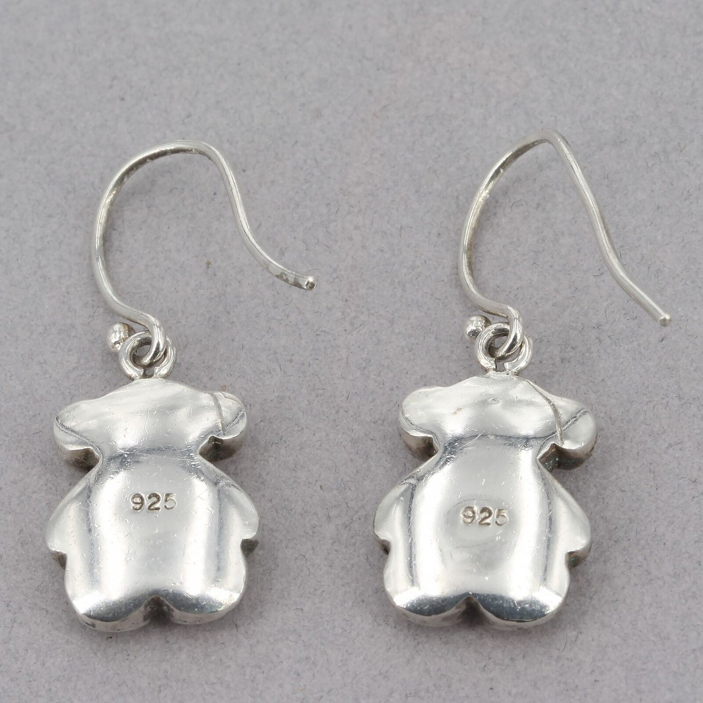 Small Sterling Silver & Gold TOUS Bear Dangle Earrings