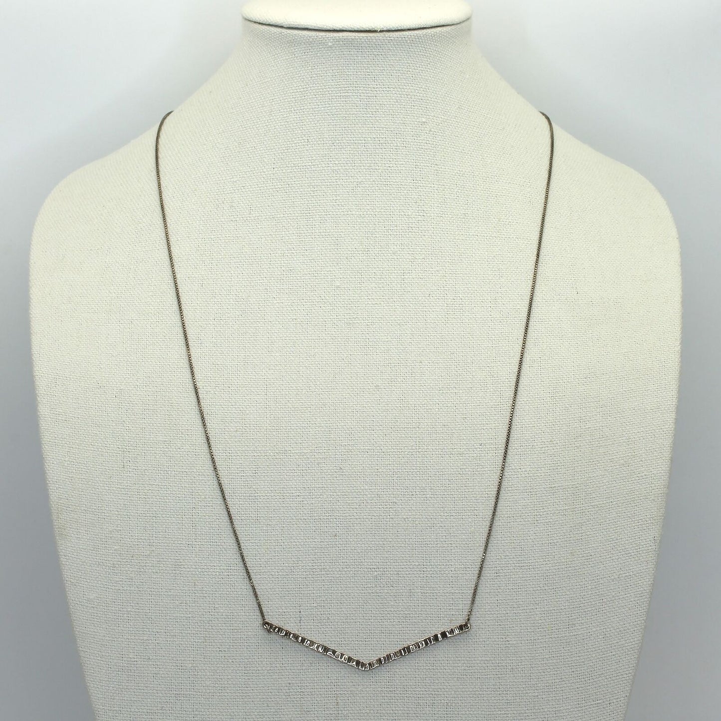 Retired Silpada Sterling Textured Chevron Sliding Clasp APEX Necklace N3437