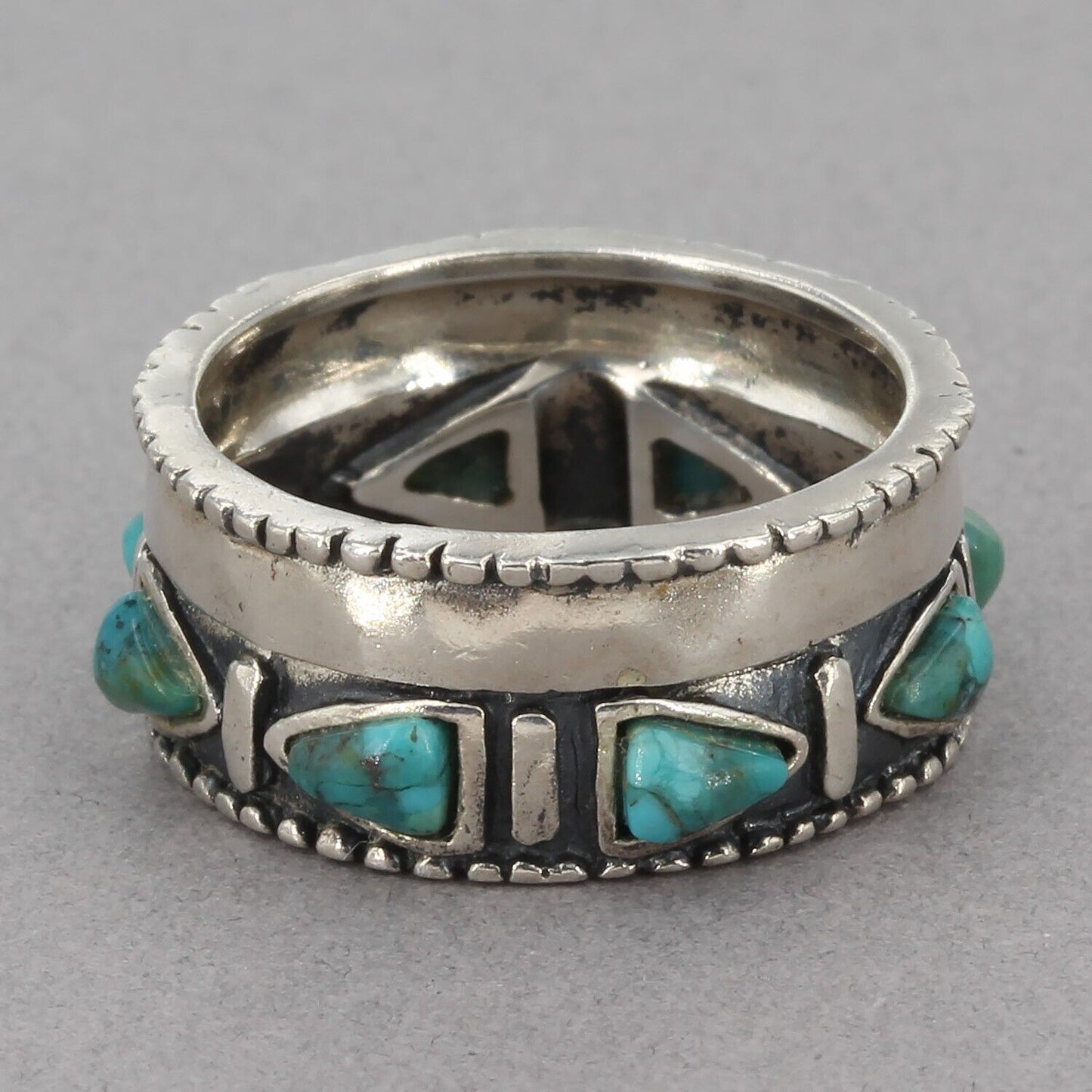 Retired Silpada Sterling Silver Compressed Turquoise TRAILBLAZER Ring R3365 Sz 6