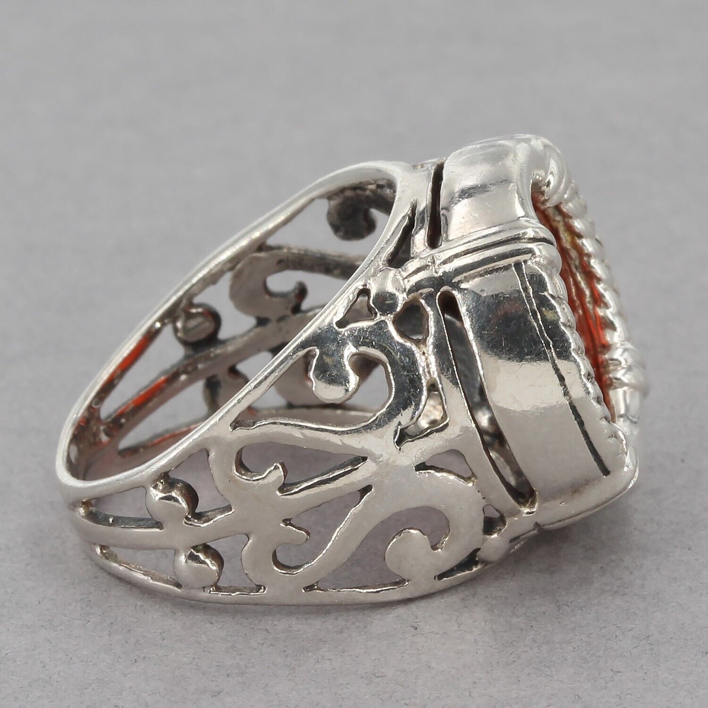RARE Vintage Silpada Sterling Silver Carnelian Celtic Filigree Ring R0899 Size 6